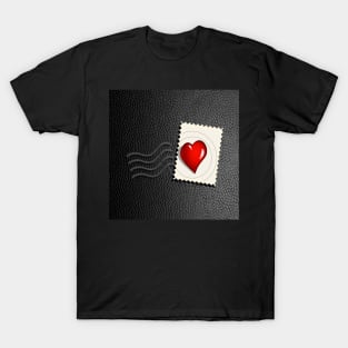 Cute Couple Valentine Mail Heart Postage Graphic Design Valentines Day Gifts & Home Decor T-Shirt